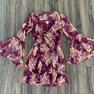 Bell Sleeve Floral Dress